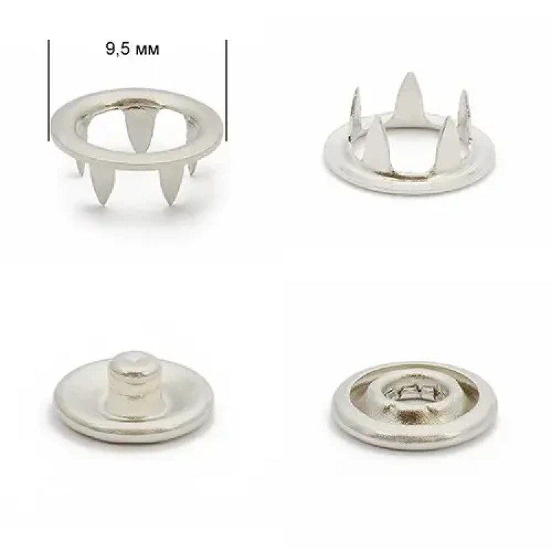 Кнопка BABY трикотажна 9.5мм Нікель, 50 шт Кнопка BABY трикотажна 9.5мм Нікель, 50 шт