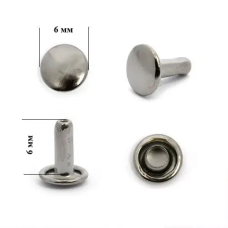 Хольнітен 6 мм двосторонній Темний Нікель, 100 шт