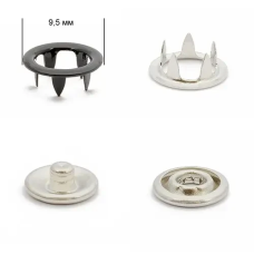 Кнопка BABY трикотажна 9,5 мм Чорна (322), 50 шт