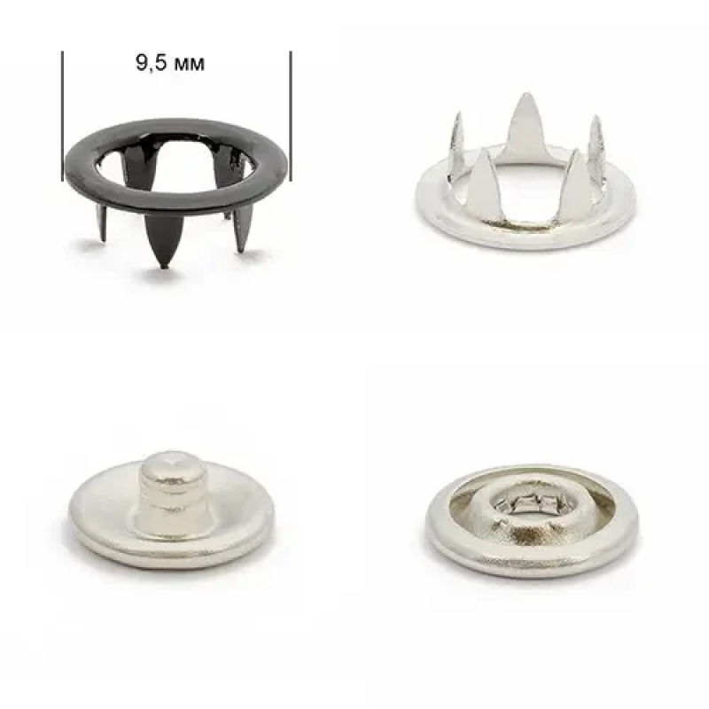 Кнопка BABY трикотажна 9,5 мм Чорна (322), 50 шт Кнопка BABY трикотажна 9,5 мм Чорна (322), 50 шт