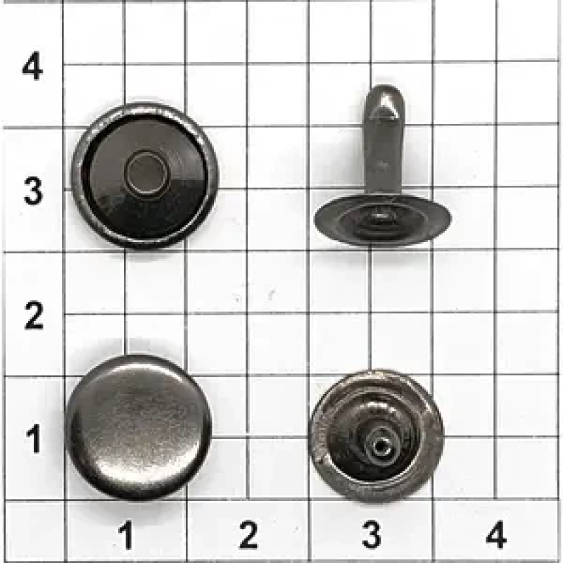 Хольнітен 12 мм односторонній Темний  Нікель, 100 шт