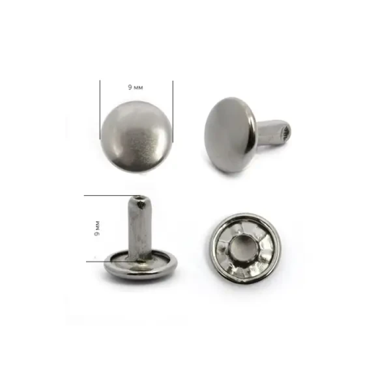 Хольнітен 9 мм двосторонній Темний Нікель, 100 шт Хольнітен 9 мм двосторонній Темний Нікель, 100 шт