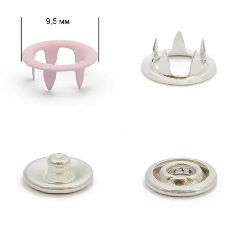 Кнопка BABY трикотажна 9,5 мм Ніжно Рожева (133), 50 шт Кнопка BABY трикотажна 9,5 мм Ніжно Рожева (133), 50 шт