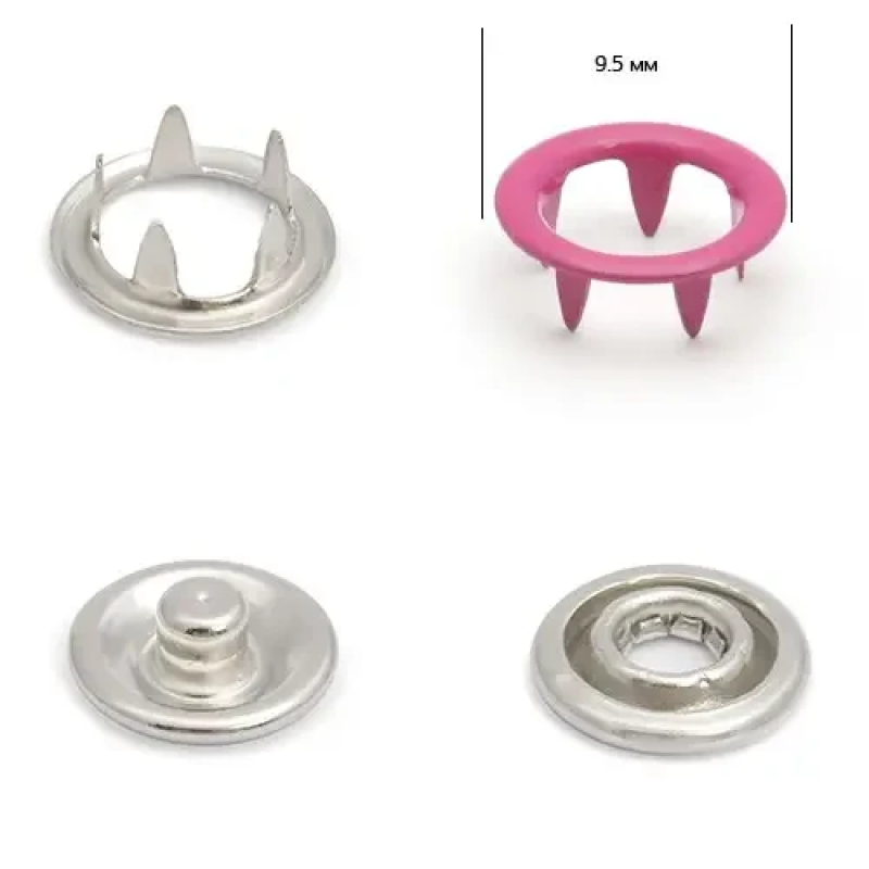 Кнопка BABY трикотажна 9,5 мм Малинова (144), 50 шт Кнопка BABY трикотажна 9,5 мм Малинова (144), 50 шт