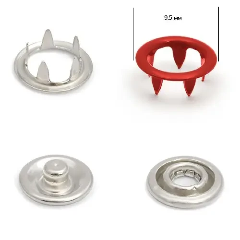 Кнопка BABY трикотажна 9,5 мм Червона (162), 50 шт Кнопка BABY трикотажна 9,5 мм Червона (162), 50 шт