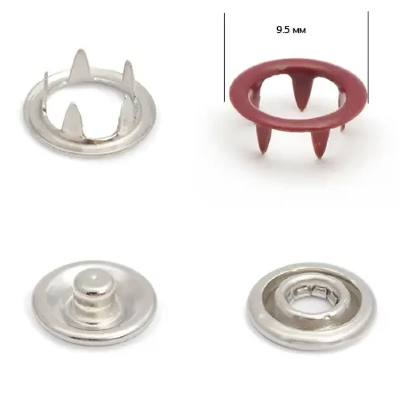 Кнопка BABY трикотажна 9,5 мм Бордо, (177) 50 шт Кнопка BABY трикотажна 9,5 мм Бордо, (177) 50 шт