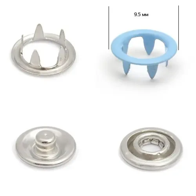 Кнопка BABY трикотажна 9,5 мм Блакитна (185), 50 шт Кнопка BABY трикотажна 9,5 мм Блакитна (185), 50 шт