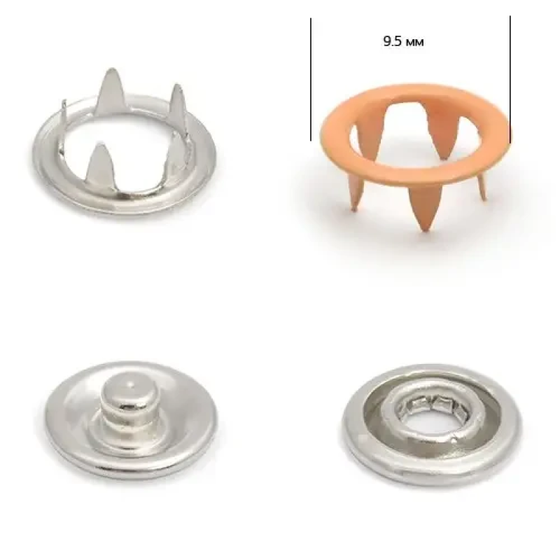 Кнопка BABY трикотажна 9,5 мм Персик (155), 50 шт Кнопка BABY трикотажна 9,5 мм Персик (155), 50 шт