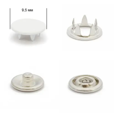 Кнопка BABY 9,5 мм закрита Біла (101), 50 шт