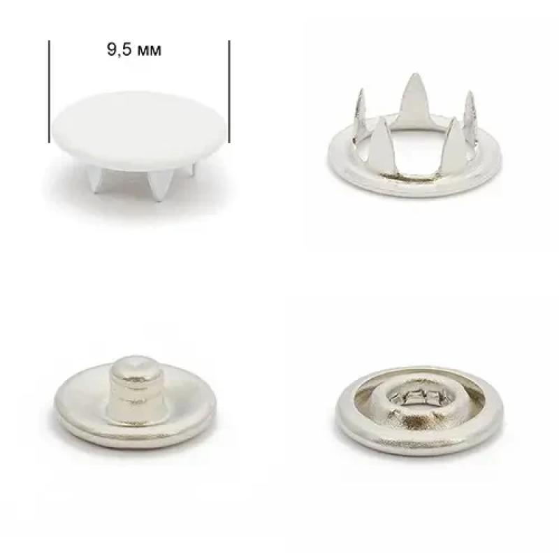 Кнопка BABY 9,5 мм закрита Біла (101), 50 шт Кнопка BABY 9,5 мм закрита Біла (101), 50 шт