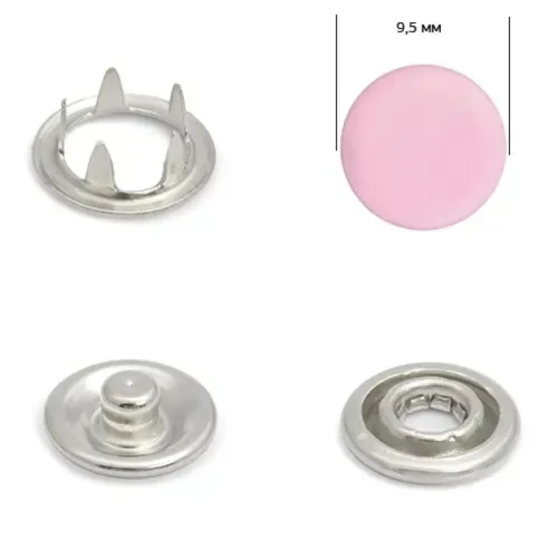 Кнопка BABY 9,5 мм закрита Рожева (134), 50 шт Кнопка BABY 9,5 мм закрита Рожева (134), 50 шт