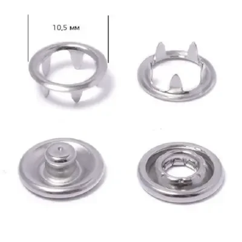 Кнопка BABY трикотажна 10,5 мм Нікель, 50 шт Кнопка BABY трикотажна 10,5 мм Нікель, 50 шт