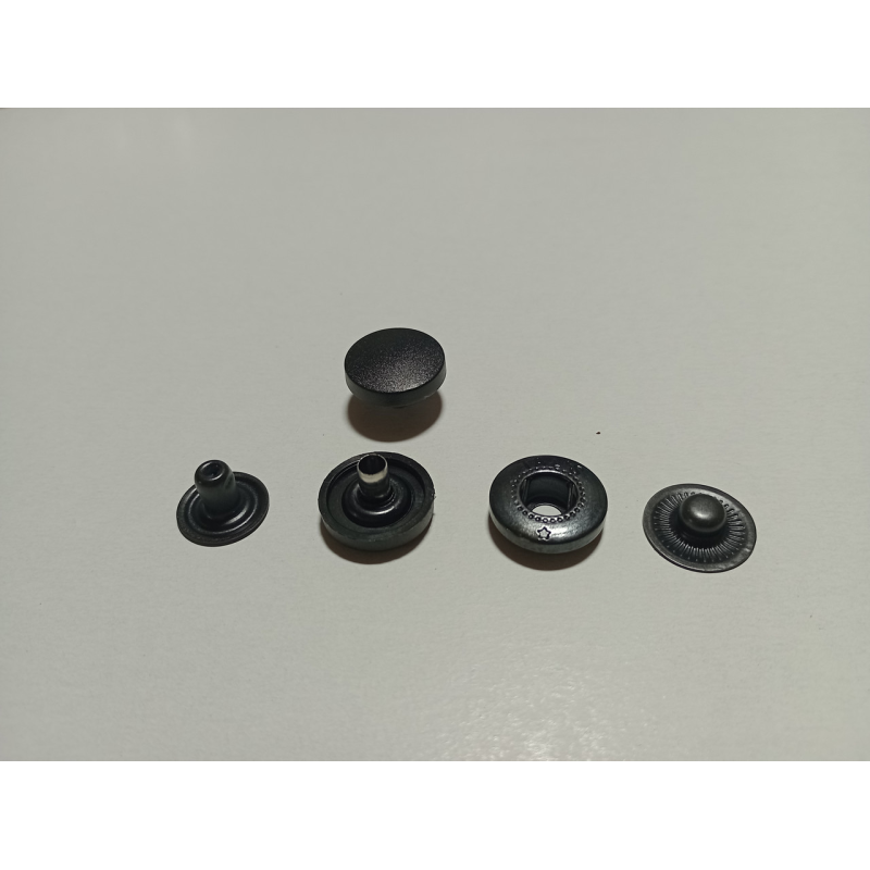 Кнопка Alfa 15 мм з пластиковим верхом 15 мм Чорна, 50 шт Кнопка Alfa 15 мм з пластиковим верхом 15 мм Чорна, 50 шт