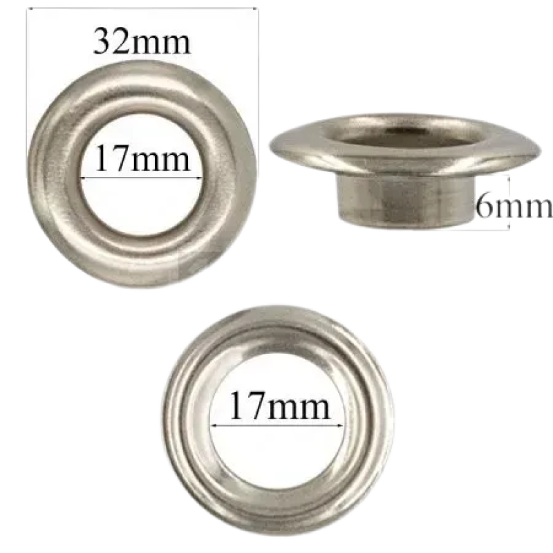 Люверс 17мм Нікель №31 50 шт Люверс 17мм Нікель №31 50 шт