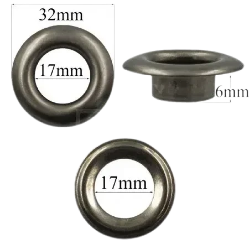 Люверс 17мм Темний Нікель №31 50 шт Люверс 17мм Темний Нікель №31 50 шт