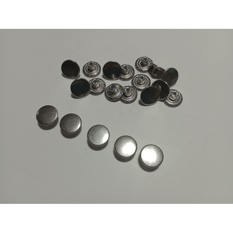 Гудзик для джинсів нержавіючий 17мм гладкий (Нікель) 50 шт