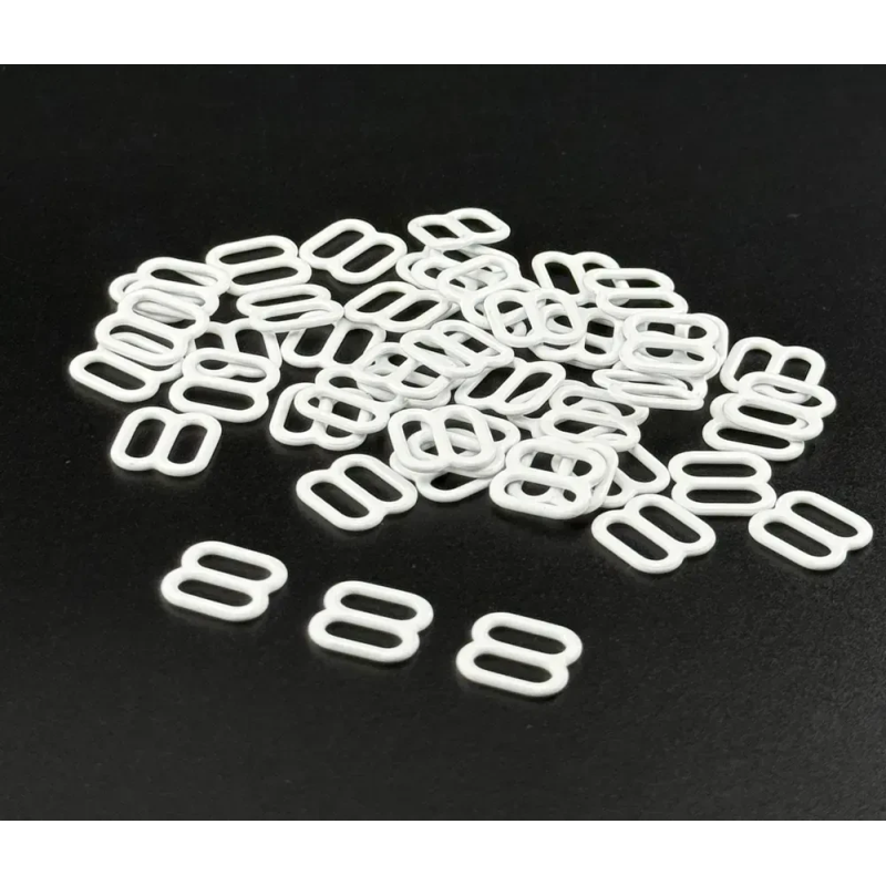 Регулятор для бретелів 8 мм метал Білий 50 шт Регулятор для бретелів 8 мм метал Білий 50 шт