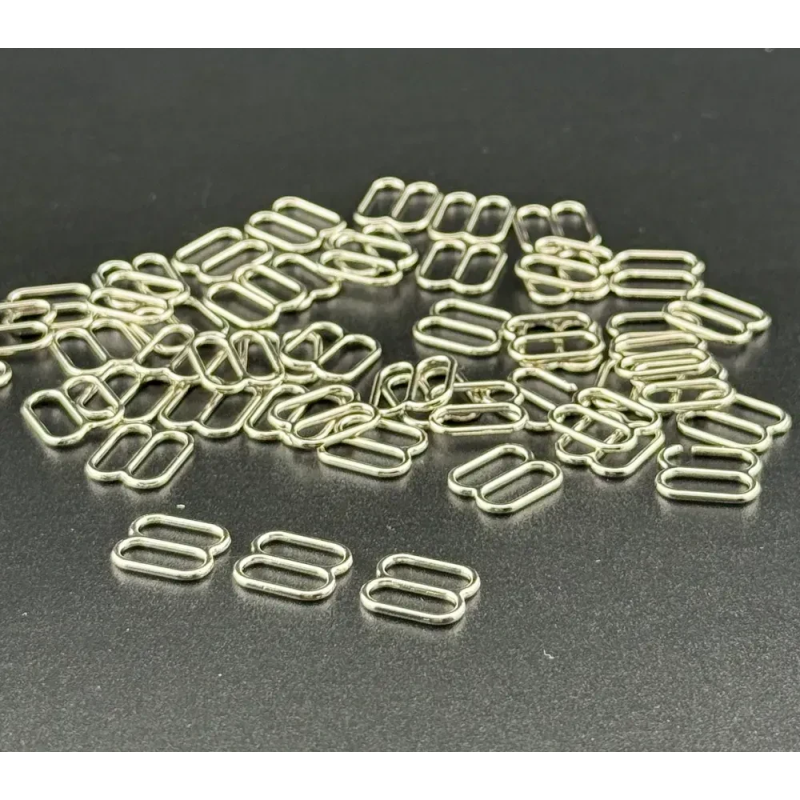 Регулятор для бретелів 10 мм метал Нікель 50 шт Регулятор для бретелів 10 мм метал Нікель 50 шт